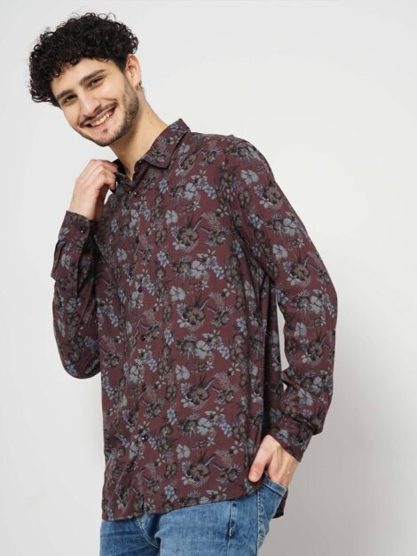 2a4e6cbb-7f9e-4487-b8ba-d2a89ebfc8821701261273858CelioMenBurgundyClassicFloralOpaquePrintedCasualShirt3